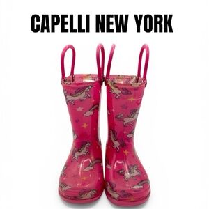 Capelli of New York Pink Unicorn Kids Rain Boots US 6 Toddler